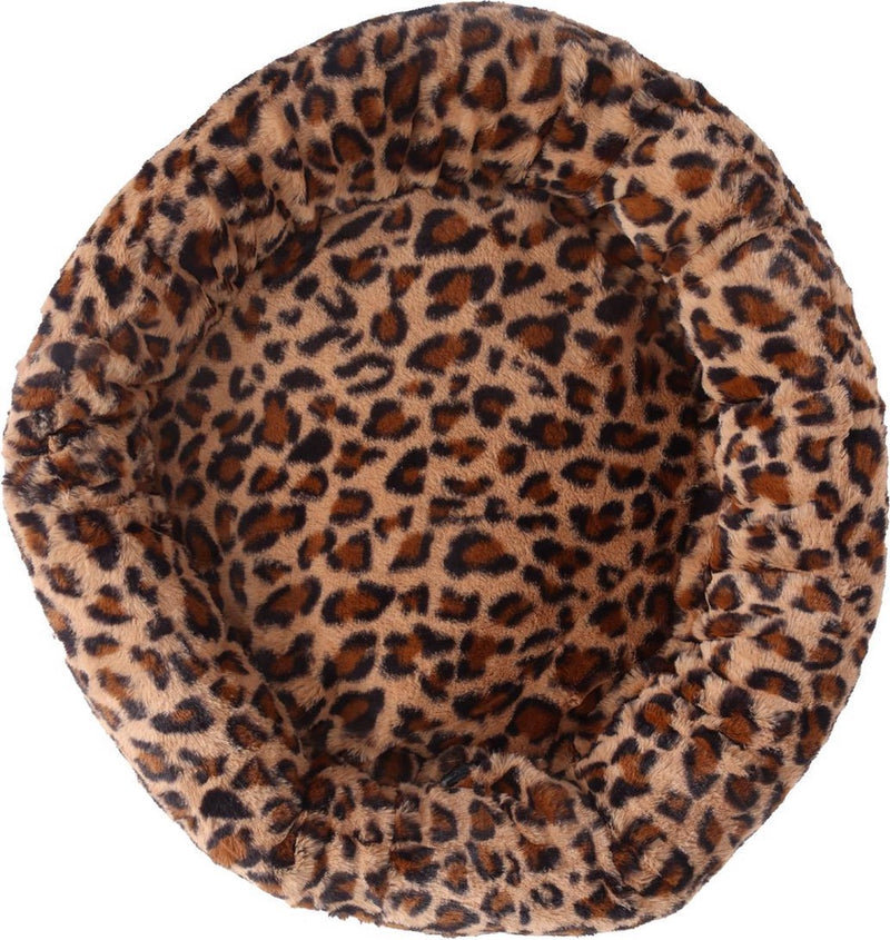 Snoozle Donut Hondenmand en Kattenmand - Superzacht en Luxe - Wasbaar - Fluffy - Hondenkussen - 70cm - Panter