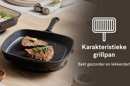 Daumonet Gietijzeren Pannenset – 8-delige Pannen set – Emaille - PFAS & PFOA vrij – Zwart -Koekenpan – Braadpan – Grillpan – Steelpan – Ovenschaal – Inductie – Gas – Keramisch – Oven – Elektrisch – Halogeen – Alle warmtebronnen - Braadpannen - Keuken