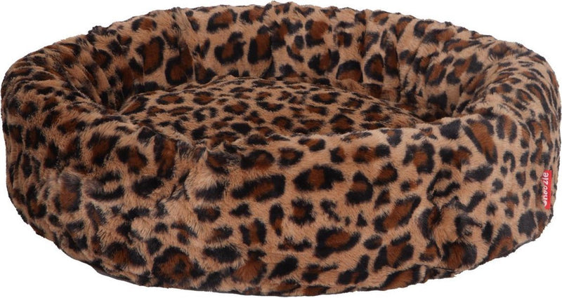 Snoozle Donut Hondenmand en Kattenmand - Superzacht en Luxe - Wasbaar - Fluffy - Hondenkussen - 70cm - Panter