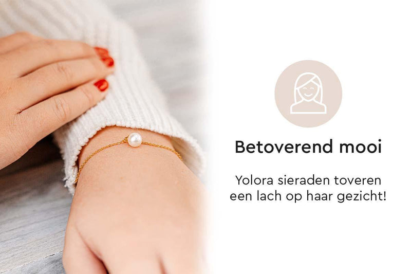 Yolora Dames Armband met Bedel - Kalpa Camaka Parel - Goudkleurig - 18K Geelgoud Verguld