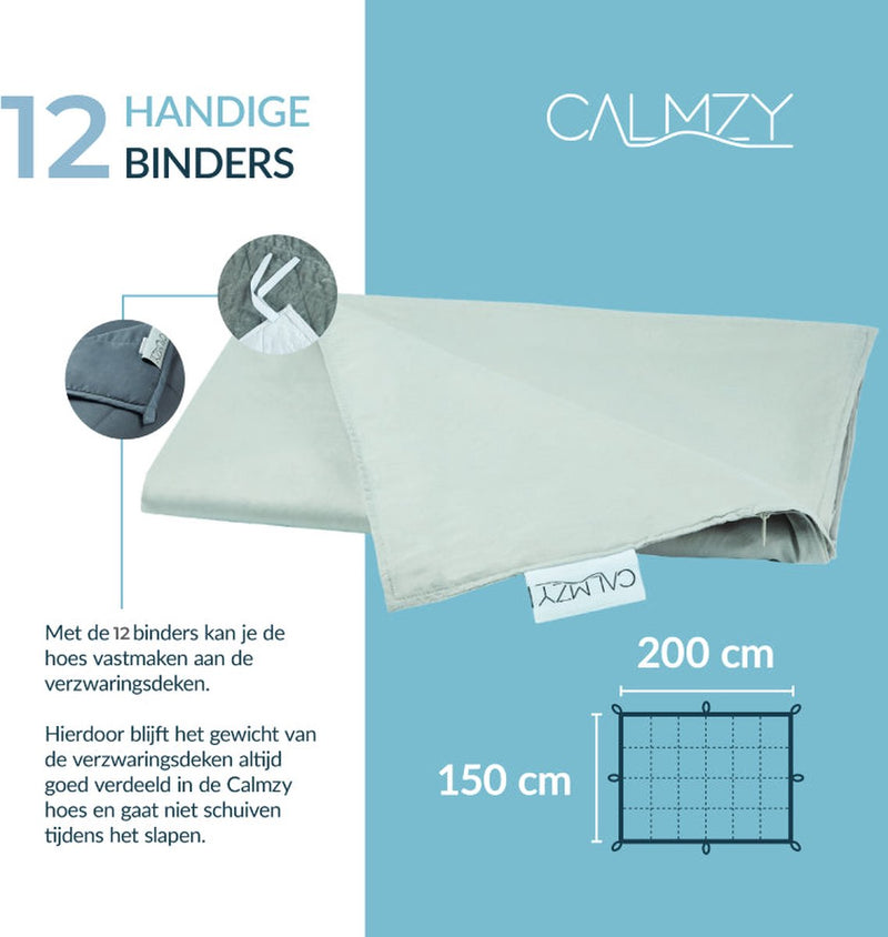 Calmzy Verzwaringsdeken Bundel 10 kg -  - Verzwaringsdeken &  Verzwaringsdeken Hoes - 150 x 200 cm - Lichtgrijs