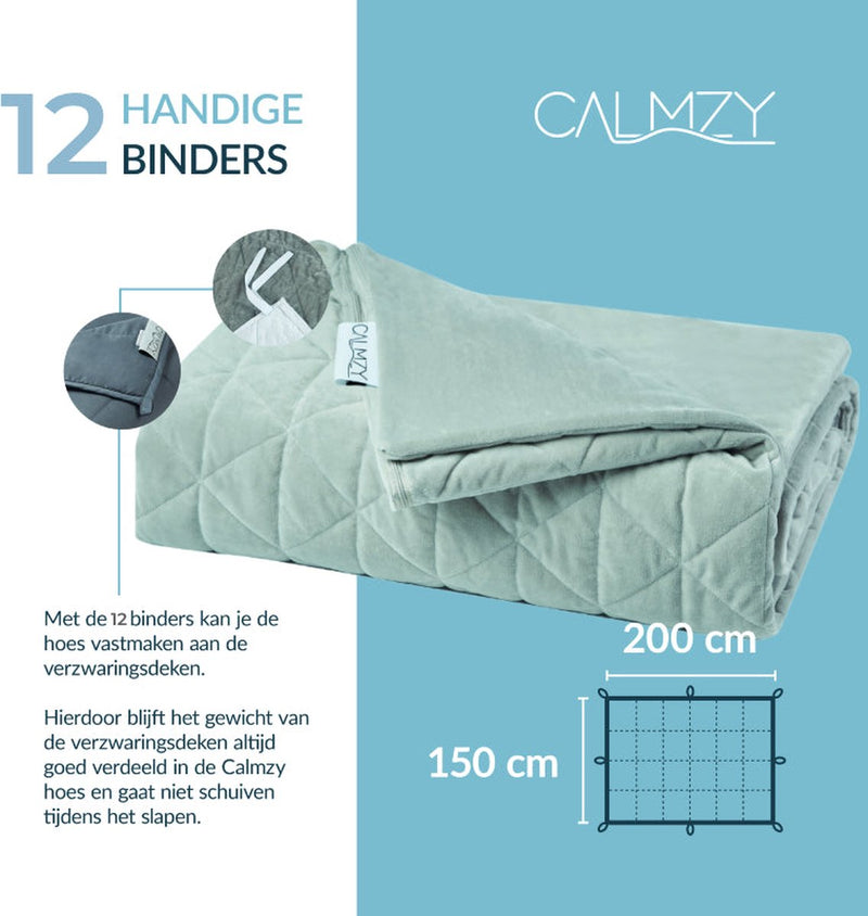 Calmzy Verzwaringsdeken Bundel 9 kg - Superior Soft - Verzwaringsdeken &  Verzwaringsdeken Hoes - 150 x 200 cm - Grijs