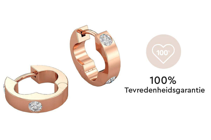 Yolora Dames Oorbellen met Kalpa Camaka Kristallen - Rosé kleurig - 18K Roségoud Verguld - Vrouwen Oorringen Rose Gold - Sieraden - Luxe Giftbox - Geschenkdoos - Cadeau doos - Exclusieve Geschenkverpakking - Mooie Cadeauverpakking