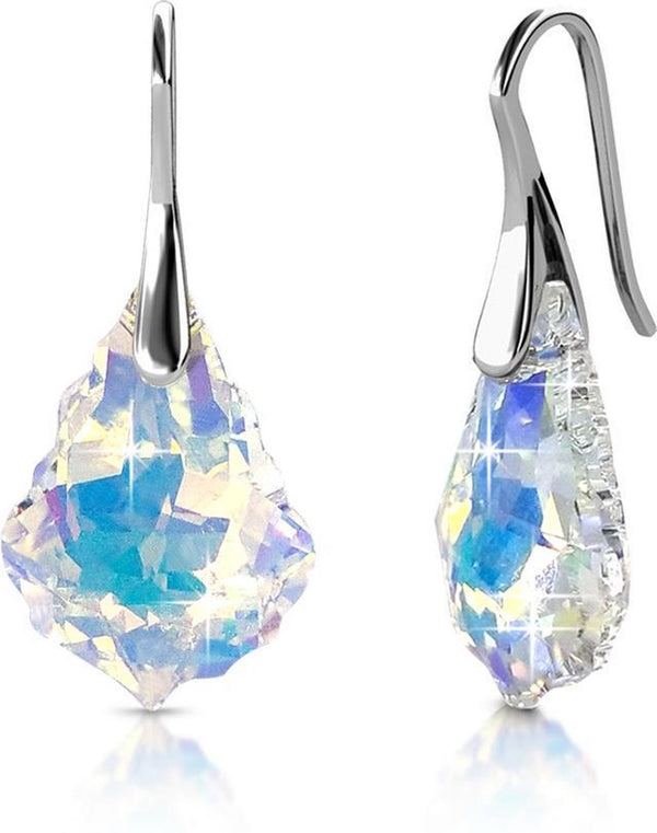 Yolora Ladies Earrings drop Kalpa Camaka Crystals - Silver Colorful - 18k White Gold Gilded