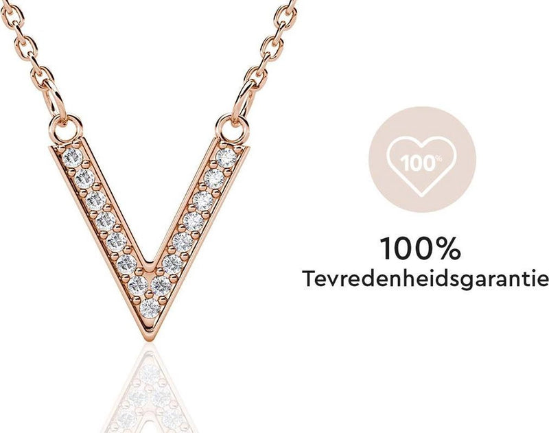 Yolora Dames Ketting met Hanger - Kalpa Camaka Kristallen - Rosé kleurig - 18K Roségoud Verguld - Vrouwen Collier Rose Gold - Sieraden - Halsketting - Luxe Giftbox - Geschenkdoos - Cadeau doos - Exclusieve Geschenkverpakking - Mooie Cadeauverpakking