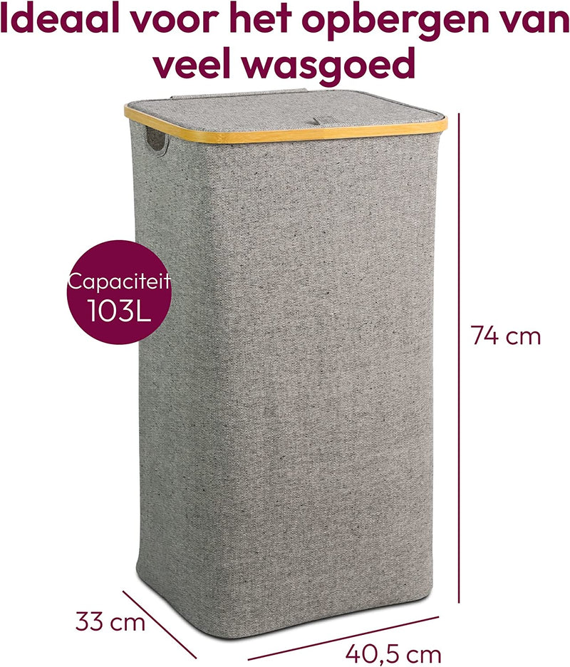 Gadgy Wasmand met Deksel - Opvouwbaar - 103 liter