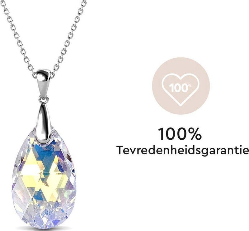 Yolora Dames Ketting met Hanger - Kalpa Camaka Kristal - Zilverkleurig - 18K Witgoud Verguld