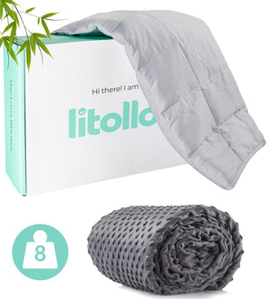 Litollo Bamboo Welldecke 8 kg mit Fleece Outdoor -Abdeckung - 150x200 cm