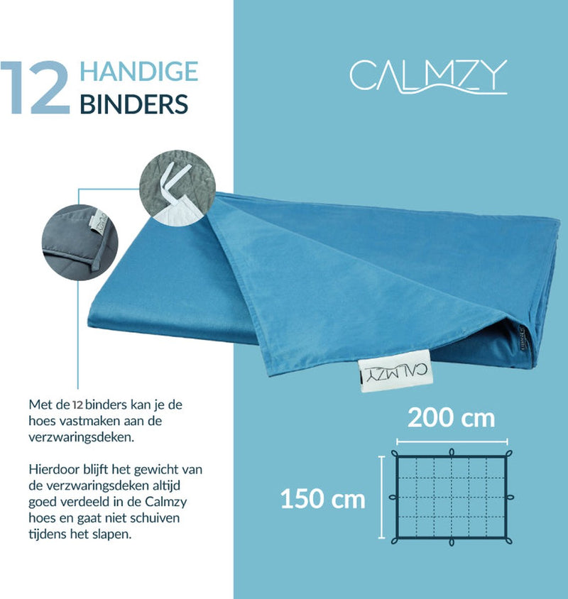 Calmzy Verzwaringsdeken Bundel 7 kg -  - Verzwaringsdeken &  Verzwaringsdeken Hoes - 150 x 200 cm - Navy