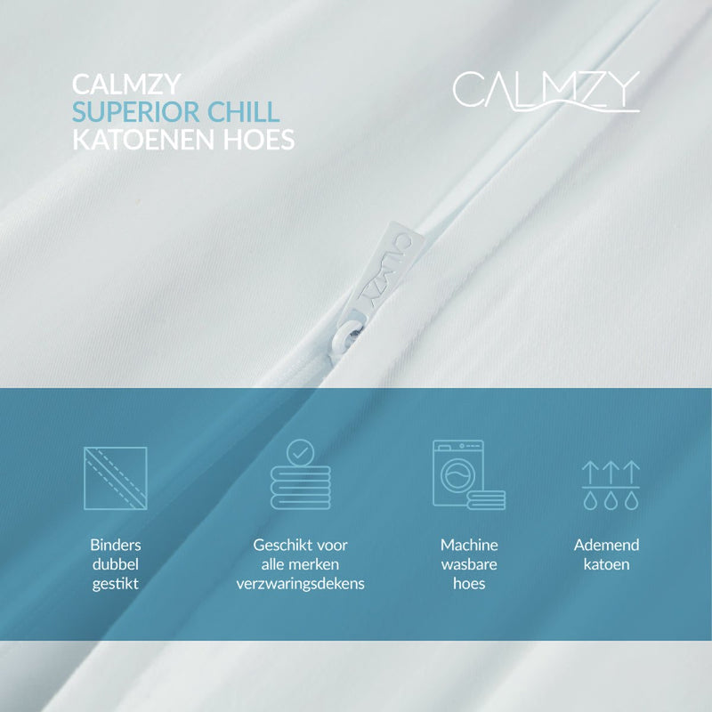 Calmzy Weakage blanket bundle 6 kg - Superior Chill - Weakness blanket & Weakage blanket cover - 150 x 200 cm - White