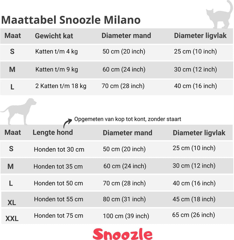 Snoozle Kattenmand - Zacht en Luxe Poezenmand - Kattenmandje rond - Wasbaar - 70cm - Wolf Grey