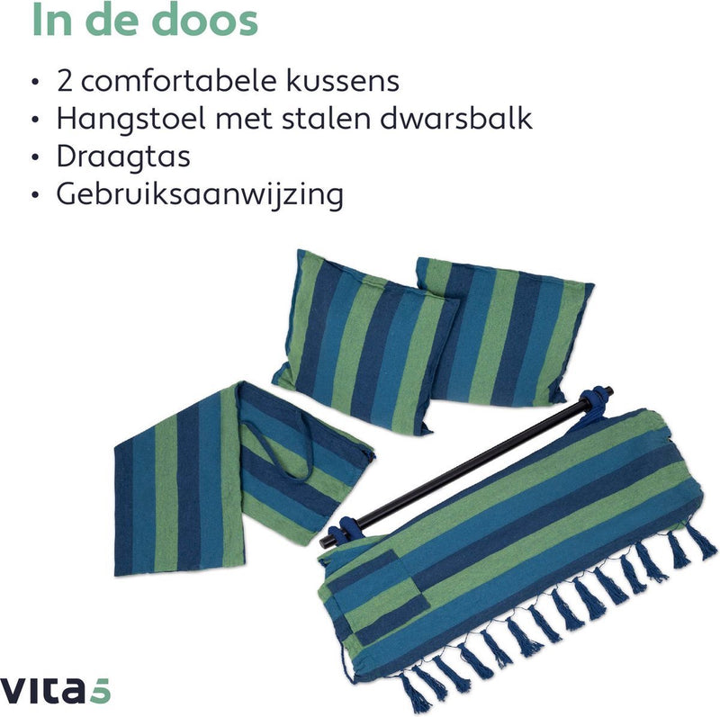 Vita5 XXL Hangstoel Binnen & Buiten - Blauw/Groen