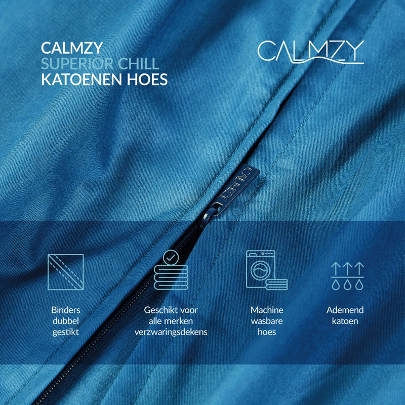 Calmzy Verzwaringsdeken Bundel 9 kg -  - Verzwaringsdeken &  Verzwaringsdeken Hoes - 150 x 200 cm - Navy