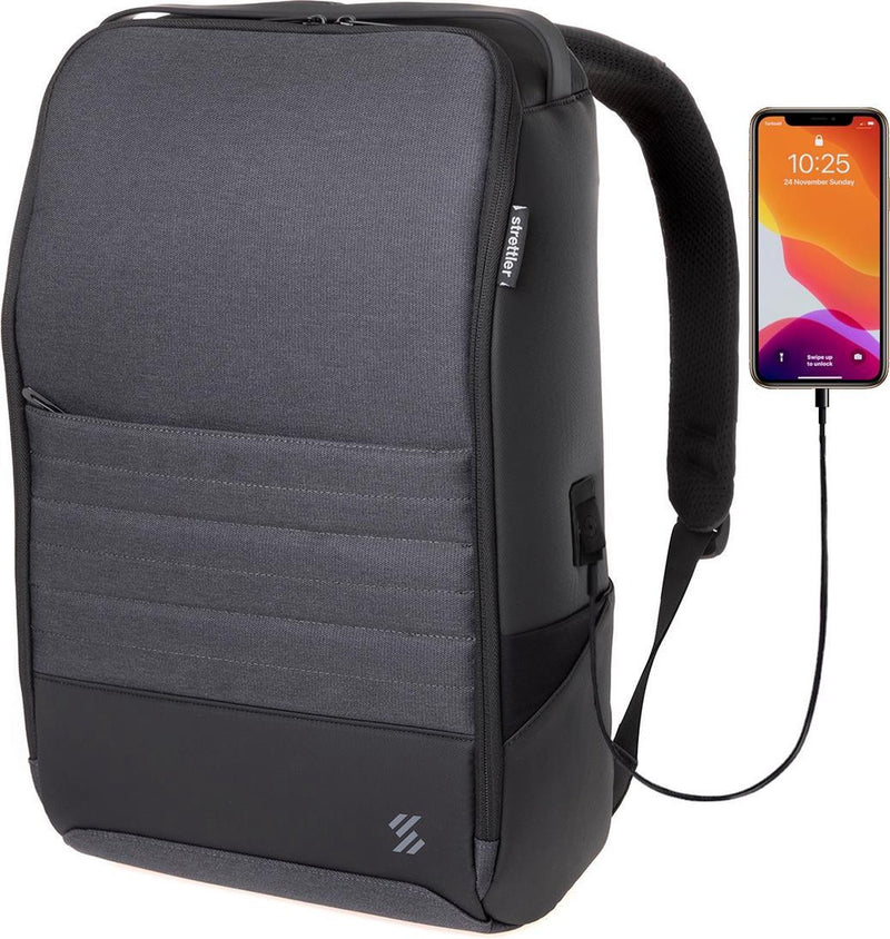 Strettler Zenod rugzak met 3.0 USB aansluiting - 15.6 inch laptop- en tablet vak - Voor mannen/vrouwen - rugtas/laptoptas - Schooltas - Anti-scratch - Anti theft backpack - Waterdicht - Easy Charging