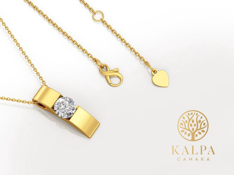 Yolora Dames Ketting met Hanger - Kalpa Camaka Kristal - Goudkleurig - 18K Geelgoud Verguld - Vrouwen Collier Goud - Sieraden - Halsketting - Luxe Giftbox - Geschenkdoos - Cadeau doos - Exclusieve Geschenkverpakking - Mooie Cadeauverpakking