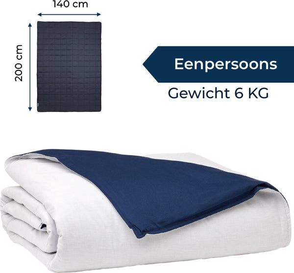 Kalm Verzwaringsdeken 6 KG - Weighted blanket - Verzwaarde Deken - Incl 5 jaar garantie - Anti Stress