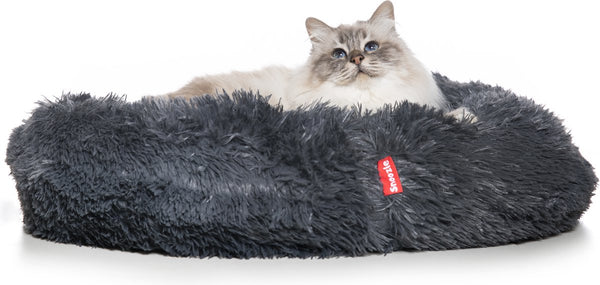 Snoozle Kattenmand - Zacht en Luxe Poezenmand - Kattenmandje rond - Wasbaar - 80cm - Grijs