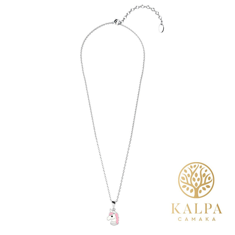 Yolora Kids Ketting - Unicorn/Eenhoorn Hanger - Kalpa Camaka Kristal - Zilverkleurig - 18K Witgoud Verguld - Kind - Meisjes Collier Zilver - Sieraden Kinderen - Luxe Giftbox - Geschenkdoos - Cadeau doos - Geschenkverpakking - Cadeauverpakking