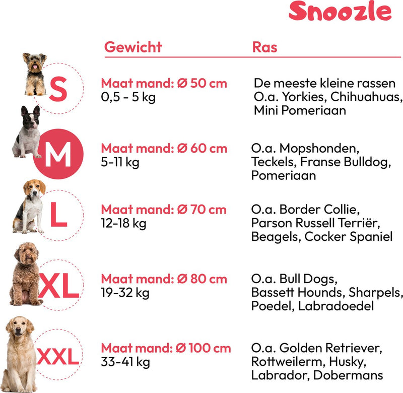 Snoozle Donut Hondenmand - Zacht en Luxe Hondenkussen - Wasbaar - Fluffy - Hondenmanden - 60cm - Lichtgrijs