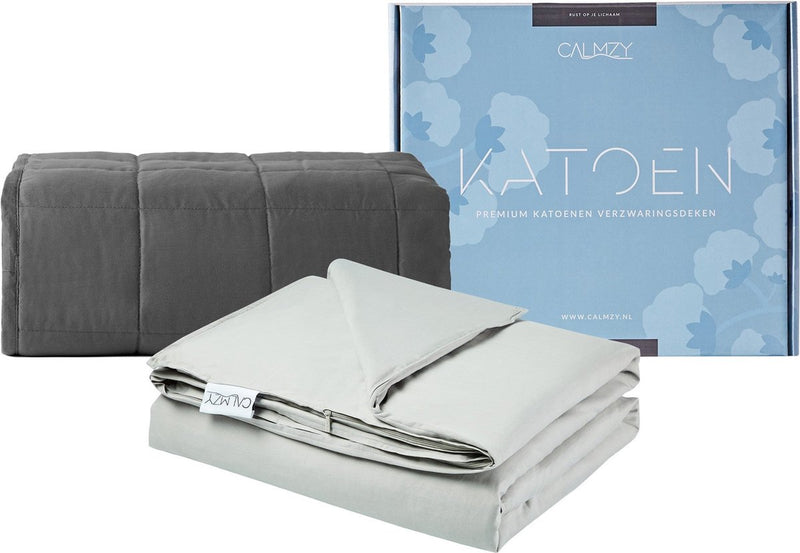 Calmzy Weakage blanket bundle 6 kg - Superior Chill - Weakage blanket & Weakage blanket cover - 150 x 200 cm - light gray