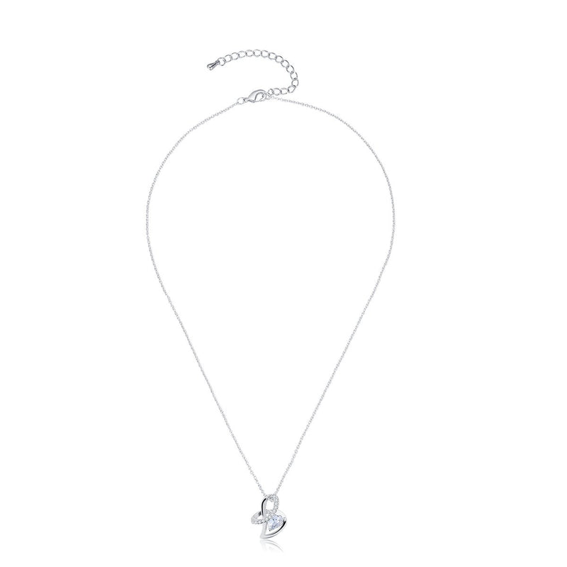 Yolora Elegance ketting met Hanger en Kalpa Camaka kristallen - Zilverkleurig - 18K Witgoud Verguld - Vrouwen Collier Zilver - Halsketting - Sieraden - Luxe Giftbox - Geschenkdoos - Cadeau doos - Geschenkverpakking - Mooie Cadeauverpakking