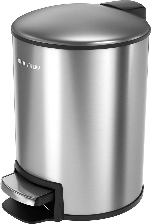 Rosvolly Rosvik Bathroom Pedal bin stainless steel 3 liters - Trash Small 3L Silver - Toilet Bin with pedal - Soft Close lid - Hygienic small garbage bin - Luxury office waste bin - Fingerprint -free and dirt -repellent stainless steel - Chic design
