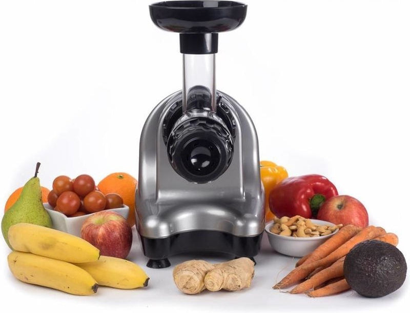 JuiceMe DA 1000 Slowjuicer - Sapcentrifuge - Groente en Fruit -  Smoothie Maker - BPA vrij - Zilver