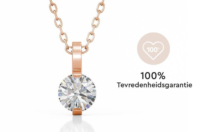 Yolora Dames Ketting met Hanger - Kalpa Camaka Kristal - Rosé kleurig - 18K Roségoud Verguld - Vrouwen Collier Rose Gold - Sieraden - Halsketting - Luxe Giftbox - Geschenkdoos - Cadeau doos - Exclusieve Geschenkverpakking - Mooie Cadeauverpakking