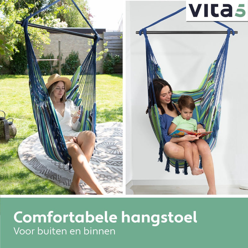 Vita5 XXL Hanging chair - Blue/Green/White