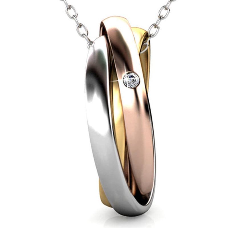 Yolora Ladies Necklace With Kalpa Camaka Crystal - Silver/Gold/Rose -colored - Pendant Rings - Women Collier - 18k White Gold/Yellow Gold/Rose Gold Gilt - Jewelry - Luxury Giftbox - Gift box - Gift box - Beautiful gift box