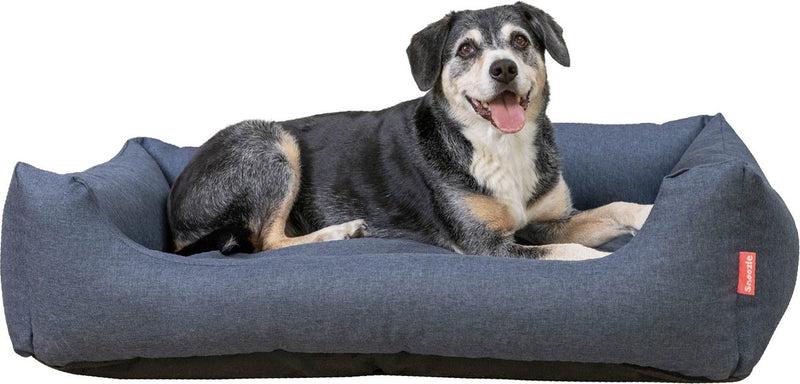 Snoozle Hondenmand - Zacht en Luxe Hondenkussen - Hondenbed - Wasbaar - Hondenmanden - 100 x 70cm - Navy blue