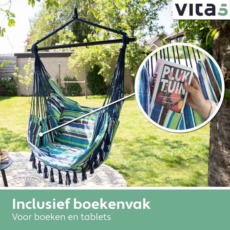 Vita5 XXL Hanging chair - Blue/Green/White