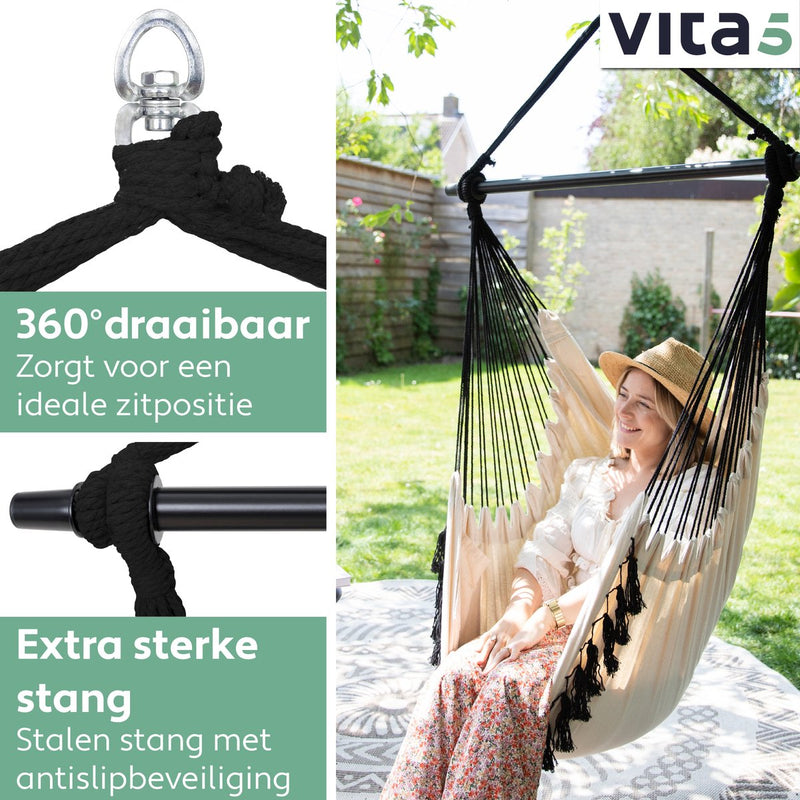 Vita5 XXL Hanging chair Inside & Outside - Cream/Beige