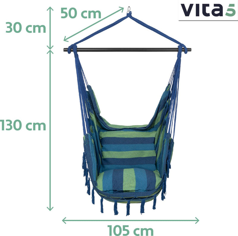 Vita5 XXL Hangstoel Binnen & Buiten - Blauw/Groen