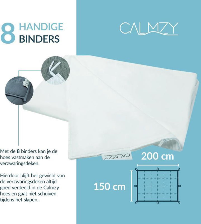 Calmzy Superior Chill - Duvet cover - Verzwaringsdeken hoes - 150 x 200 cm - Luchtig - Ademend - Wit