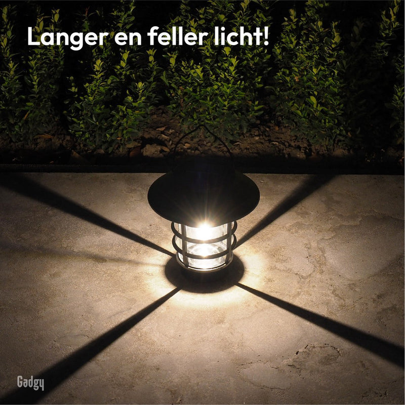 Gadgy Solar Table lamp and Wall lamp Bijenkorf - Black Metal - With Wall Hook - Garden Lighting Op Solar Energy Outside - LED Outdoor Lighting With Sensor - Lantern