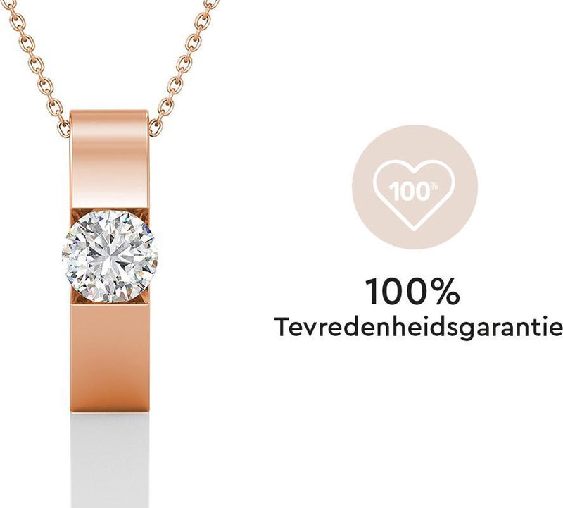 Yolora Dames Ketting met Hanger - Kalpa Camaka Kristal - Rosé kleurig - 18K Roségoud Verguld - Vrouwen Collier Rose Gold - Sieraden - Halsketting - Luxe Giftbox - Geschenkdoos - Cadeau doos - Exclusieve Geschenkverpakking - Mooie Cadeauverpakking