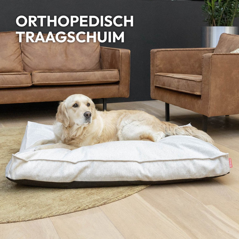 Snoozle Orthopedische Hondenmand - Zacht en Luxe Hondenkussen - Hondenbed - Wasbaar - Hondenmanden - 80X55 cm - Lichtgrijs