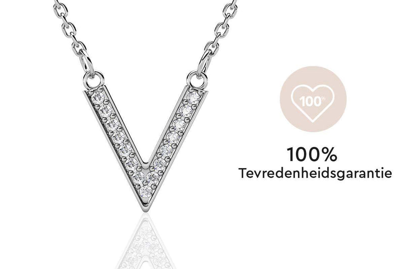 Yolora Dames Ketting met Hanger - Kalpa Camaka Kristallen - Zilverkleurig - 18K Witgoud Verguld - Vrouwen Collier Zilver - Sieraden - Halsketting - Luxe Giftbox - Geschenkdoos - Cadeau doos - Exclusieve Geschenkverpakking - Mooie Cadeauverpakking