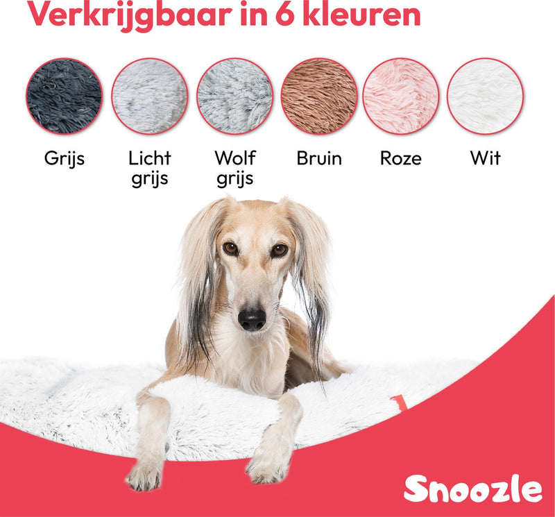 Snoozle Donut Hondenmand L - 70 cm - Fluffy Hondenmand Groot - Ronde Hondenmand Wit - Superzacht Hondenbed Medium - Anti-Stress Hondenkussen