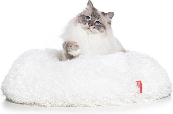 Snoozle Kattenmand - Zacht en Luxe Poezenmand - Kattenmandje rond - Wasbaar - 60cm - Wit