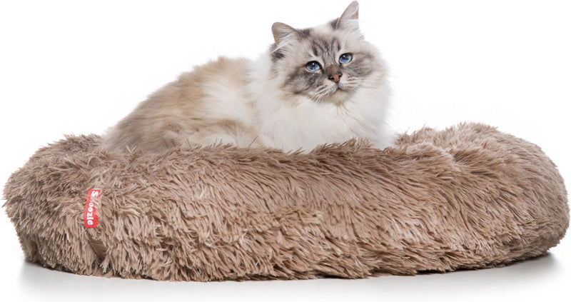 Snoozle Kattenmand - Zacht en Luxe Poezenmand - Kattenmandje rond - Wasbaar - 60cm - Dark Coffee