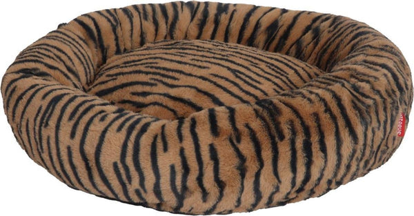 Snoozle Donut Hondenmand en Kattenmand - Superzacht en Luxe - Wasbaar - Fluffy - Hondenkussen - 70cm - Tijger