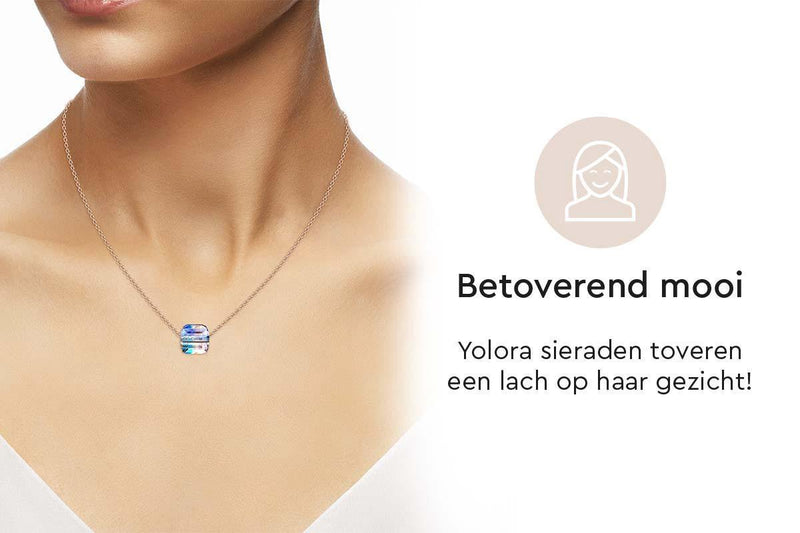 Yolora Dames Ketting met Hanger - Kalpa Camaka Kristal - Rosé kleurig - 18K Roségoud Verguld - Vrouwen Collier Rose Gold - Sieraden - Halsketting - Luxe Giftbox - Geschenkdoos - Cadeau doos - Exclusieve Geschenkverpakking - Mooie Cadeauverpakking