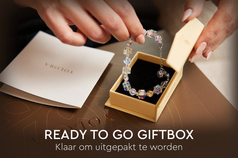 Yolora Dames Ketting met Hanger - Kalpa Camaka Kristal - Zilverkleurig - 18K Witgoud Verguld - Sieraden - Vrouwen Collier Zilver - Halsketting - Geschenkdoos - Luxe Giftbox - Cadeau doos - Exclusieve Geschenkverpakking - Mooie Cadeauverpakking