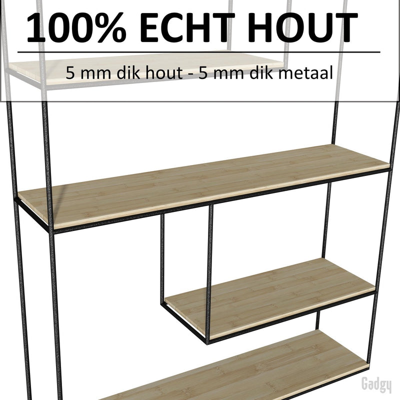 Gadgy Metalen Wandrek Industrieel Zwart