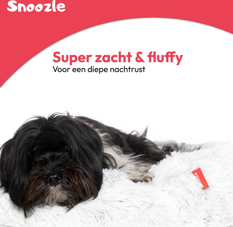 Snoozle Donut Hondenmand L - 70 cm - Fluffy Hondenmand Groot - Ronde Hondenmand Wit - Superzacht Hondenbed Medium - Anti-Stress Hondenkussen