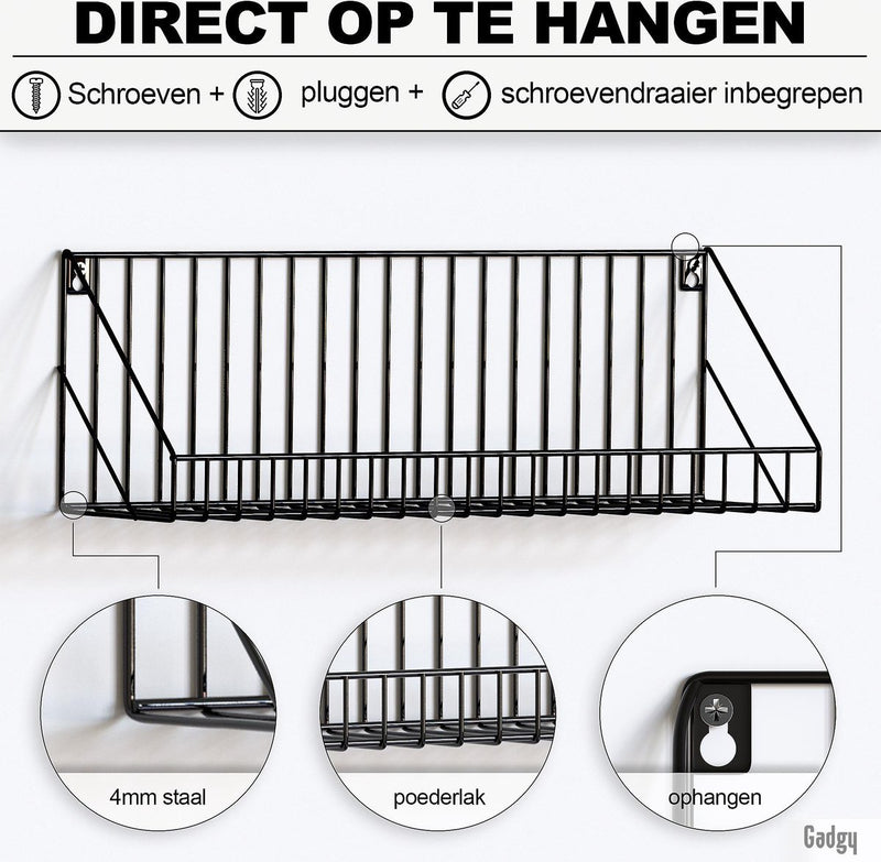 Gadgy Zwarte Wandrekken - 2 stuks