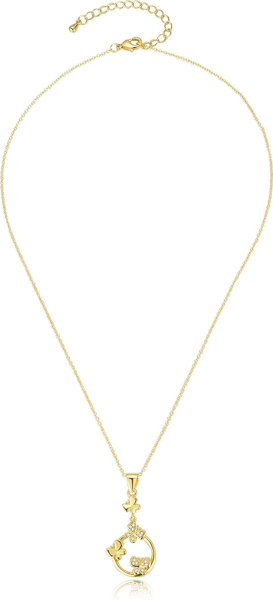 Yolora Elegance ketting met hartje en Kalpa Camaka kristallen - Goudkleurig - 18K Geelgoud Verguld - Vrouwen Collier Goud - Halsketting - Sieraden - Luxe Giftbox - Geschenkdoos - Cadeau doos - Geschenkverpakking - Mooie Cadeauverpakking