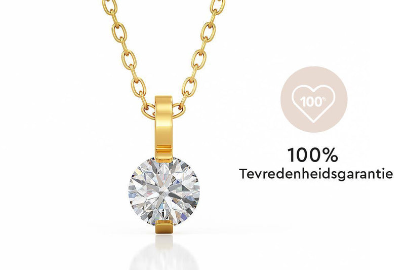 Yolora Dames Ketting met Hanger - Kalpa Camaka Kristal - Goudkleurig - 18K Geelgoud Verguld - Vrouwen Collier Goud - Sieraden - Halsketting - Luxe Giftbox - Geschenkdoos - Cadeau doos - Exclusieve Geschenkverpakking - Mooie Cadeauverpakking